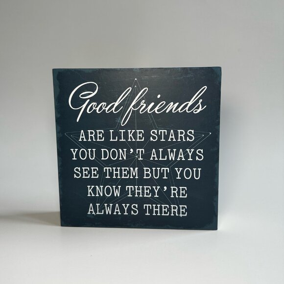 Barnyard Designs Box Sign, Good Friends are like stars, Wood, 6" X 6" - Picture 2 of 10
